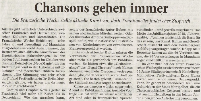 Chansons gehen immer